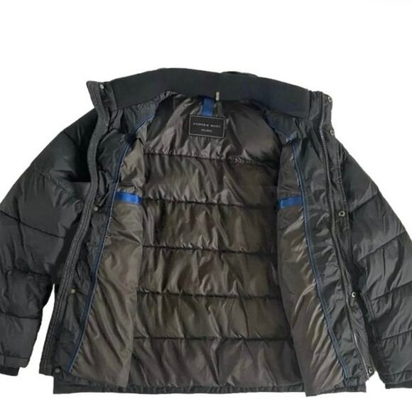 ANDREW MARC Puffer Winter Coat Mens XXL Black Warm Cozy Insulated Bomber Jacket - Picture 4 of 11